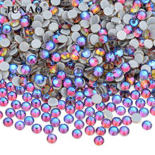 JUNAO SS6 8 10 16 20 30 Blue Flame Color Hotfix Rhinestone Decoration Crystal Stones Iron On Strass for Clothes Fabric 2024 - buy cheap
