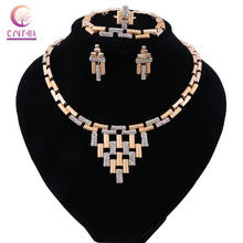 CYNTHIA HOT Fashion Wedding Dubai Africa Nigeria Jewelry Set Gold-color Necklace Earrings Romantic Women Bridal Jewelry Sets 2024 - buy cheap