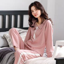 Fdfula roupa de dormir feminina, pijamas casuais de tamanho grande para primavera e outono 2024 - compre barato