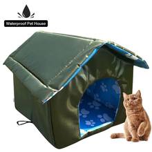 Outdoor Pet House Foldable Bed With Mat Waterproof Thickened Cat Nest Tent Cabin Cat Bed Dog Kennel Dog Nest Stray Cat Shelter 2024 - buy cheap