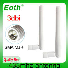 EOTH 1 2pcs 433mhz antenna 3dbi sma male lora antene pbx iot module lorawan signal receiver antena high gain 2024 - buy cheap