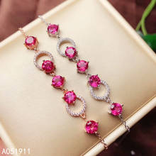 KJJEAXCMY fine jewelry natural pink topaz 925 sterling silver new women hand bracelet support test luxury 2024 - buy cheap