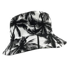 2020 Two Side Reversible Coconut Tree Bucket Hat Unisex Printing Hip Hop Hat For Women Men Panama Cap Summer Fisherman Hat 2024 - buy cheap