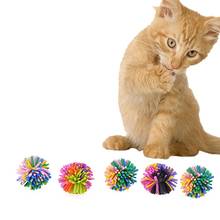 5 шт./упак. пластиковые цветные игрушки для кошек Жевательная погоня мячи для домашних животных Игрушки для котенка забавная игра шарик-игрушка для питомцев принадлежности 2024 - купить недорого
