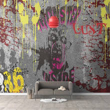 Papel tapiz 3D personalizado, mural de grafiti de terror, pared de cemento, Fondo de pared, sala de estar, dormitorio, decoración, papel tapiz 2024 - compra barato