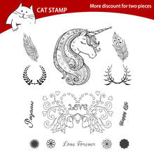 CAT STAMP Unicorn Transparent Clear Stamps For Scrapbooking Card Making Photo Album Silicone Stamp DIY Decorative Crafts 2024 - купить недорого