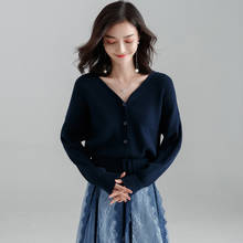 Knitting New Autumn And Winter Women'S Sweater 2019 Retro Sashes Cardigan Fashion V-Neck Belt Short Section Tops Female OS112 2024 - buy cheap