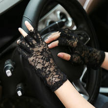 Fashion Sexy Summer Female Half Finger Sunscreen Short Lace Gloves Women Driving Flower Pattern Fingerless Sun Gloves T002 2024 - buy cheap