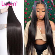 Luvin дешевые прямые 28 30 32 40 дюймов Remy бразильские волосы плетение пряди натуральный цвет 100% человеческие волосы пряди 2024 - купить недорого