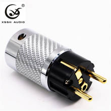 XSSH Audio Hi-end HIFI Carbon Fiber Gold Plated Pure Copper AC Power Electrical Male female connector 2 pins schuko IEC EU Plug 2024 - buy cheap