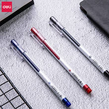 Bolígrafo de Gel de gran capacidad Deli, tinta azul y roja de 0,5mm, herramienta de escritura de oficina con tapa, bolígrafo especial para examen de estudiantes, 12 unids/caja 2024 - compra barato