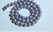 Ожерелье из натурального жемчуга, цвет серебристо-серый, цвет как у южной моря, 20 дюймов, 925 с, kkk 2024 - купить недорого