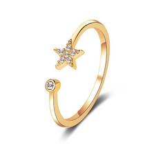 Милые Стразы, кольцо со звездой, регулируемые Открытые Кольца для женщин, женское золотое кольцо на палец с бабочкой, вечерние кольца, ювелирные изделия, подарки 2024 - купить недорого