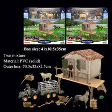 Figura de acción de Mini Animal World para niños, casa de juegos de simulación de dibujos animados, plástico, kit de colección de animales de granja 2024 - compra barato