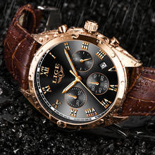 2019 LIGE Mens Watches Top Brand Luxury Waterproof 24 Hour Date Quartz Clock  Male Leather Sport Wrist Watch Relogio Masculino 2024 - buy cheap