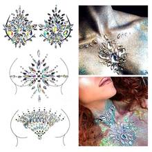 Jewels Tattoo Rhinestone Stickers Body Gems Glitter Self-Adhesive Chest Decals Crystal Flash Mermaid Gemstone Decoration 2024 - buy cheap