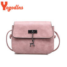 Yogodlns Vintage Crossbody Bag Women PU Leather Deer Decor Shoulder Bag Small Flap Square Bag Brand Mini Shopping Messenger Bag 2024 - buy cheap