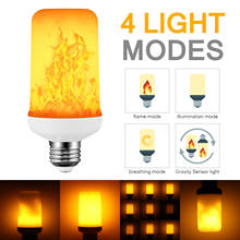 E27 LED Dynamic Flame Effect Corn Bulb 4 Modes 2835 SMD AC 85-265V Flickering Emulation Gravity Decor Lamp Fire Lights 2024 - buy cheap