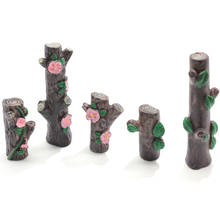 Flower Tree Stump Figurines Fairy Garden Miniatures For Terrariums Ornaments Moss Micro Landscape Decoration 2024 - buy cheap