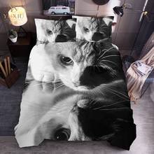 YuXiu Classic 3D Bed Linen for Cat Black Linens Bed Duvet Cover Sets Quilt Covers Bedding Set 3Pcs Twin Full Queen King Size 2024 - buy cheap