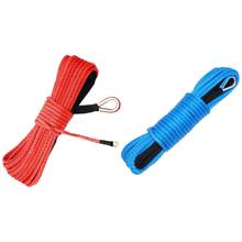Cabrestante sintético con funda de protección para ATV UTV (rojo y azul), cuerda de Cable de 3/16 pulgadas x 50 pulgadas, 7700 libras, 2 unidades 2024 - compra barato