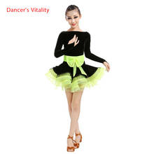 Adult Child Latin dance costume  long sleeves Velvet latin dance dress for Adult children latin dance competition dresses S-4XL 2024 - buy cheap