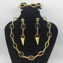 Dubai gold necklace earrings collection fashion Nigeria wedding African pearl jewelry collection Italian women's jewelry set 2024 - buy cheap