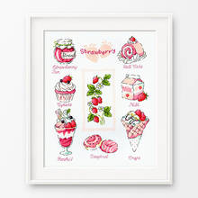 "Strawberry time"-kit de punto de cruz 14ct 11ct, bordado de tela impresa, costura artesanal, Fishxx 2024 - compra barato