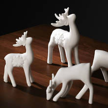 Artesanía de alce de cerámica blanca nórdica, regalos de Navidad, decoración del hogar 2024 - compra barato