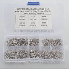 Free shipping 600 pcs 304 stainless steel m2 cross countersunk flat head self tapping screw sets 2024 - buy cheap