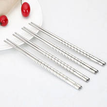 5 Pairs/Set Chinese Metal Chopsticks Non-slip Stainless Steel Chop Sticks Set Reusable Food Sticks Sushi Hashi Baguette 2024 - buy cheap