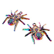 10pcs Rainbow Color Alloy Spider insect Pendant charms for Necklace DIY Jewelry Accessories Women Girl Xmas gifts 2024 - buy cheap