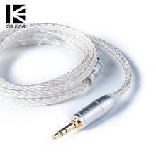 KBEAR 8 Core с серебряным покрытием оригинальный сменяемые кабель MMCX 2PIN QDC шпильки с 3,5 мм бескислородная Медь разъем для наушников 2024 - купить недорого