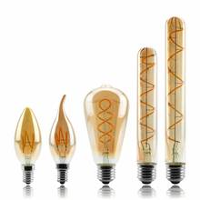 Lámpara Edison regulable 4W 2200K C35 T45 A60 ST64 G80 G95 G125, luz en espiral, lámpara Retro de bombilla de filamento LED, iluminación decorativa 2024 - compra barato