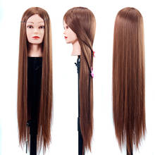 30 Inches Training Head Hairdressing Dolls Head Very Long Hair Female Mannequin Hairdressing Styling Professional Synthetic Hair 2024 - buy cheap