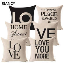 45*45 cm Cotton Linen Cushion Cover Love Mr Mrs Heart Pattern Throw Pillow Car Home Sofa Decorative Pillowcase Pillowcover 40247 2024 - buy cheap