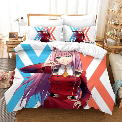Darling In The Fran Anime Bed Set, Anime Bed Sheets Queen Size