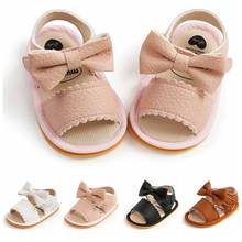 Lovely Newborn Infant Baby Girls Bowknot Princess Shoes Toddler Summer Sandals PU Non-slip Rubber Party Shoes 0-18M 2024 - buy cheap