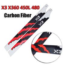 X3 370mm lâmina principal de fibra carbono para x3 450l 480 465 trex helicóptero 2024 - compre barato