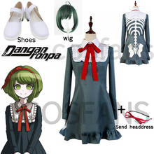 Danganronpa outro efeito: ultra desespero, fantasia de monaca towa, traje cosplay, tamanho personalizado, dia das bruxas, conjunto completo de perucas e sapatos para mulheres 2024 - compre barato