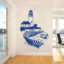 Lighthouse Ocean Vinyl Wall Sticker Decals Home For Living Room Decor With Boat Sea Style Wall Posters CX557 2024 - buy cheap