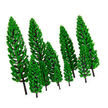 Масштаб 1/50, пластиковые миниатюрные Зеленые модели деревьев для железных дорог, ландшафтные аксессуары 2024 - купить недорого