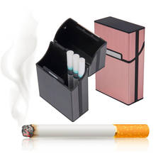 Aa mais novo luz quente cigarro charuto caso bolso recipiente de armazenamento de tabaco de alumínio titular 2024 - compre barato