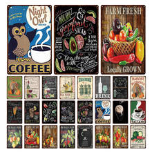 Farm Fresh Fruit Vegetable Metal Tin Signs Retro Juice Vegetables Cafe Sign Plates Metal Poster Club Plaque Painting Home Decor 2024 - buy cheap