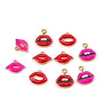 10pcs/lot Mouth Lips Charms Lipstick Floating Enamel Charms Alloy Lip pendant Fit Necklaces Bracelets DIY Jewelry Accessories 2024 - buy cheap