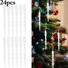 24PCS Christmas Icicle Ornament DIY Party Hanging Decoration Xmas Tree Ornament Simulation Ice Xmas Tree Hanging Ornament 2024 - buy cheap