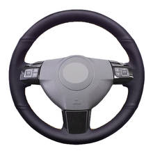 Capa preta de couro para volante de carro, capa de volante de carro para opel astra (h), sinum corsa 2000-2007, polegada (b), vectra (c) 2007-2012 2024 - compre barato