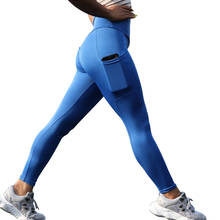 Normov-calças legging femininas slim, esportivas, com cintura alta, push up, bolsos, patchwork, casual, fitness 2024 - compre barato