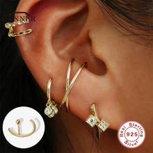 CANNER 100% Real 925 Sterling Silver Stud Earrings for Women Gold Color Piercing Earring Earings Fine Jewelry Gift pendientes 2024 - купить недорого