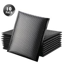 Saco de correio de bolha de 10 pces envelopes acolchoados forrado poli mailer auto selo preto envelope saco de correio de bolha item saco de armazenamento 2024 - compre barato